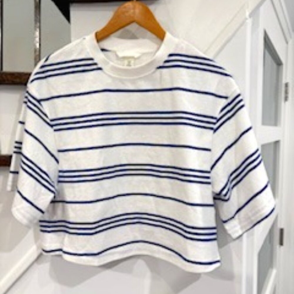 NWOT H&M Heavy Cotton strapped boxy top s/s size XS oversized